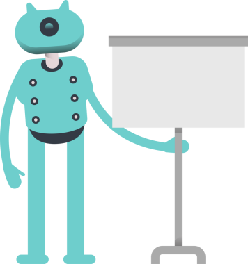 Robot Karakteri Sunar Beyaz Tahta