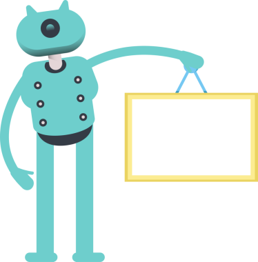 Robot Karakteri Boş İmza Tutuyor