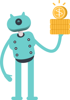 Robot Karakteri Dolarlık Bozukluklar Tutuyor