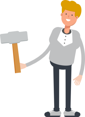 Erkek Karakter Tutma Çekiç Aracı