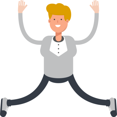 Erkek Karakteri Rahatlama ve Sıçrayan Resimler