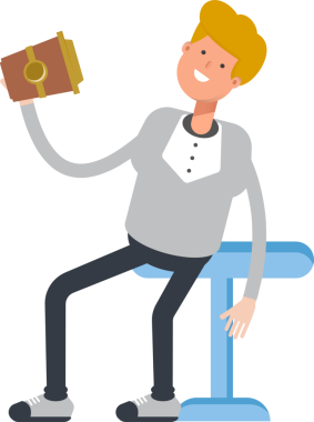 Erkek Karakteri Kahve İçiyor