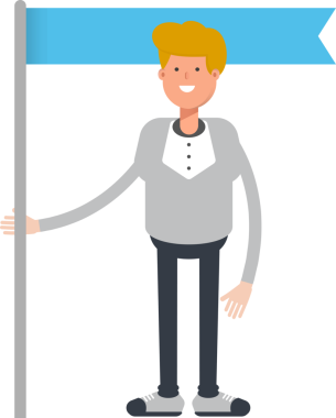 Erkek Karakter Tutucu Bayrak Direği