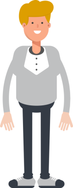 Erkek Karakteri Ayakta Duran Clipart