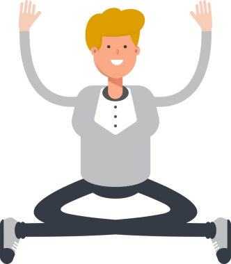 Erkek Karakteri Oturan Çizim