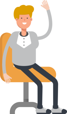 Erkek Karakter Sandalyede Oturuyor