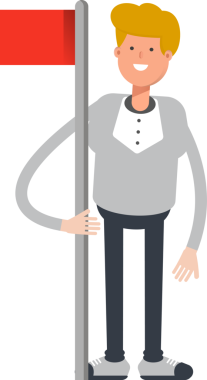 Erkek Karakter Tutucu Bayrak Direği