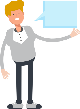 Erkek Karakteri ve Konuşma Baloncuğu