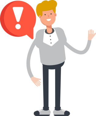 Erkek Karakter ve Hata İşareti