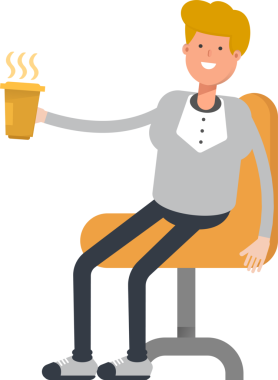 Erkek Karakteri Kahve İçiyor