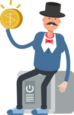 Top Hat Karakterindeki Beyefendi Güvenli ve Doları Tutuyor