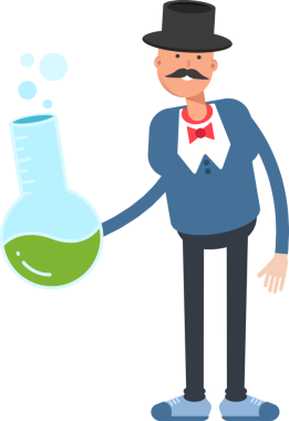 Top Hat Karakteri Laboratuar Şişesi 'ndeki beyefendi.