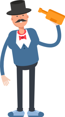 Top Hat Karakterindeki Beyefendi Bira İçiyor