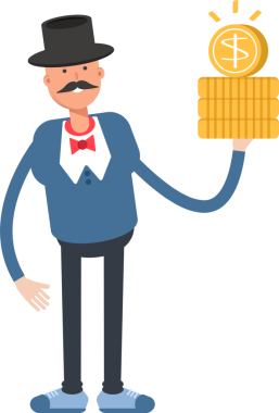 Top Hat Karakterindeki Centilmen Dolar Tutuyor