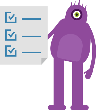 Sevimli Canavar Karakteri ve Kontrol Listesi Belgesi