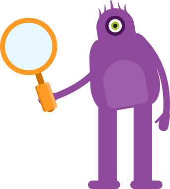 Sevimli Canavar Karakteri Tutma Büyüteci