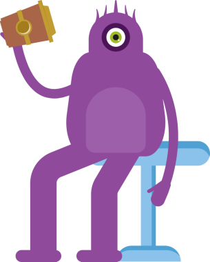 Sevimli Canavar Karakteri Kahve İçiyor