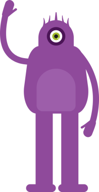 Sevimli Canavar Karakteri Tek Elini Kaldırıyor