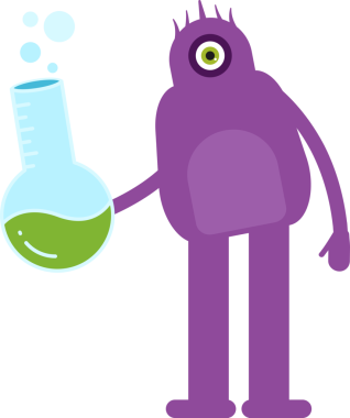 Sevimli Canavar Karakter Tutucu Laboratuar Şişesi