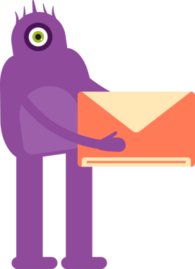 Sevimli Canavar Karakteri Posta Tutucu