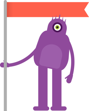 Sevimli Canavar Karakteri Bayrak Direği