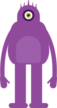 Sevimli Canavar Karakteri Ayakta Duruyor