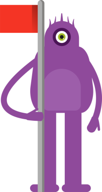 Sevimli Canavar Karakteri Bayrak Direği