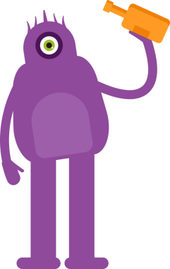 Sevimli Canavar Karakteri Bira İçen