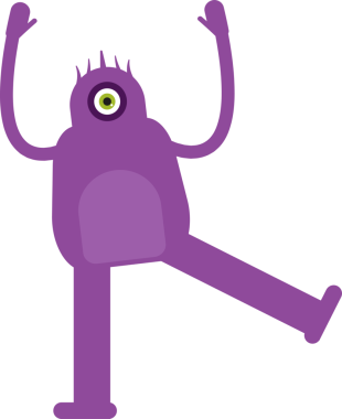 Sevimli Canavar Karakteri Rahatlatıcı Çizim