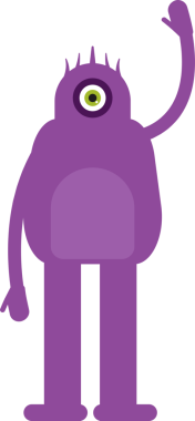 Sevimli Canavar Karakteri Kaldıran El Çizimi