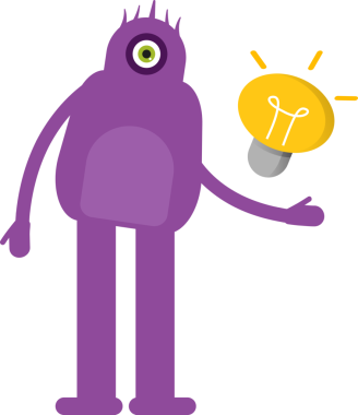 Sevimli Canavar Karakteri ve Ampul