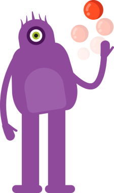 Sevimli Canavar Karakteri Top Oynuyor