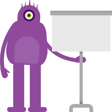 Sevimli Canavar Karakteri Sunar Beyaz Tahta