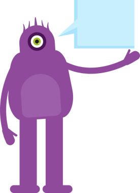 Sevimli Canavar Karakteri ve Konuşma Baloncuğu