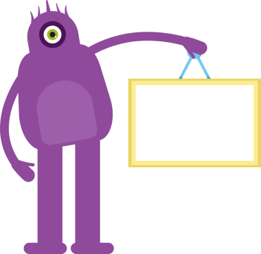 Sevimli Canavar Karakteri Boş İmza Tutuyor