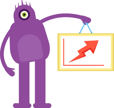 Sevimli Canavar Karakter Tutucu Ok Çizelgesi