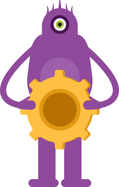 Sevimli Canavar Karakteri Vites Tutucu