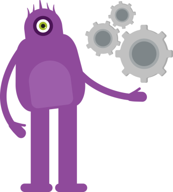 Sevimli Canavar Karakteri Vites Tutucu