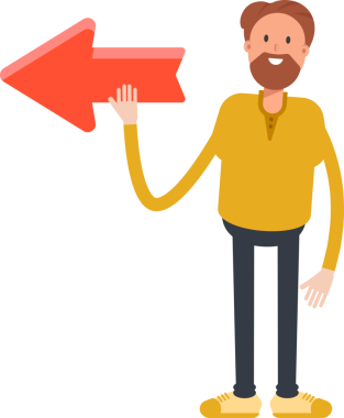 Sakal Adam Karakteri ve Ok İşareti