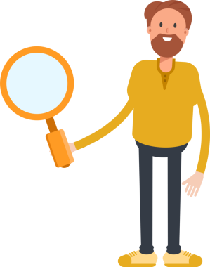 Sakallı Adam Karakteri Büyüteç