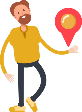 Sakallı Adam Karakteri Harita İğnesi