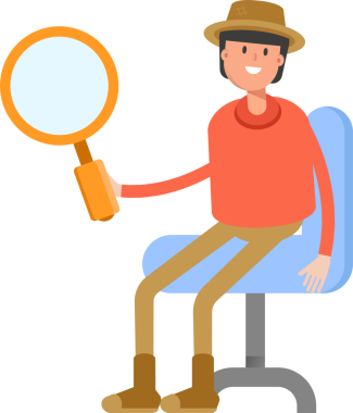 Çiftçi Karakteri Oturma ve Tutma Büyüteci