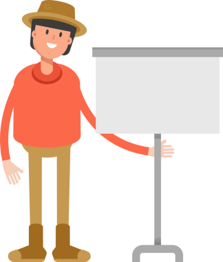 Çiftçi Karakteri Sunar Whiteboard