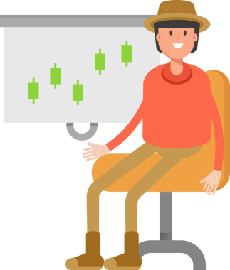 Çiftçi Karakteri Candlestick Çizelgesini Sunar