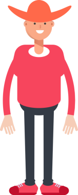 Şapka Karakterli Ülke Adamı Clipart