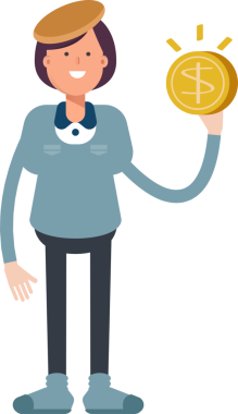 Kız Öğrenci Karakteri Para Tutuyor