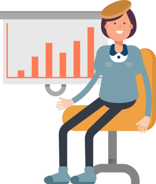 Kız Öğrenci Karakteri Sunar Bar Çizelgesi