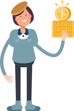 Kız Öğrenci Karakteri Dolar Tutuyor