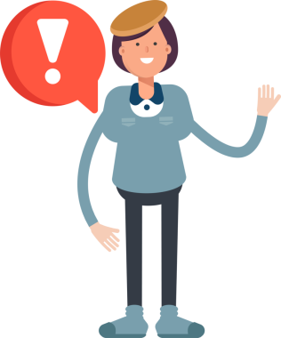 Kız Öğrenci Karakteri ve Hata İşareti