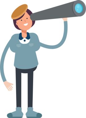 Dürbün kullanan Kız Öğrenci Karakteri